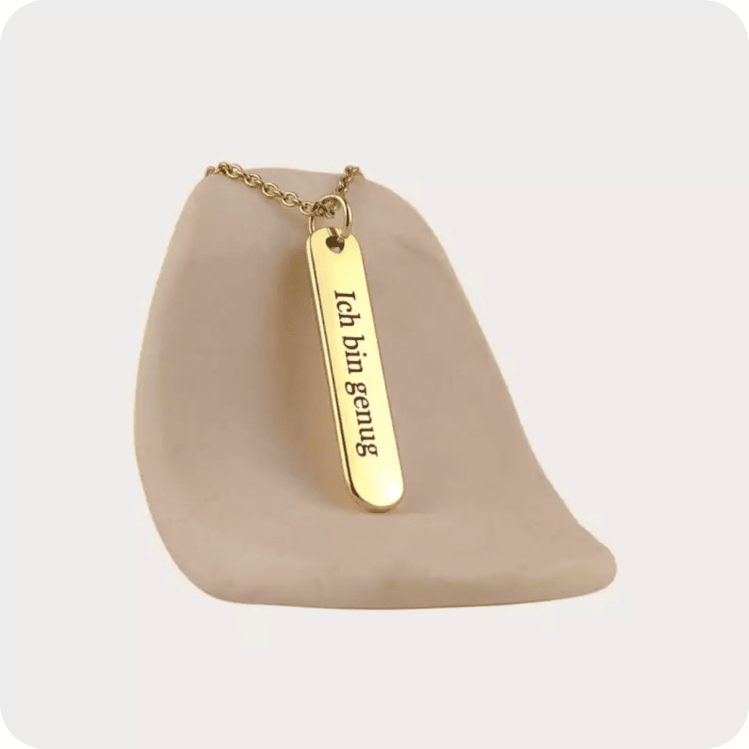 ""Ich bin genug“ – Gravierte Halskette in Silber oder Gold | Soul Notes Kollektion | Selbstliebe Geschenk für Frauen